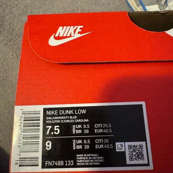 Nike White and Light Blue Sneakers